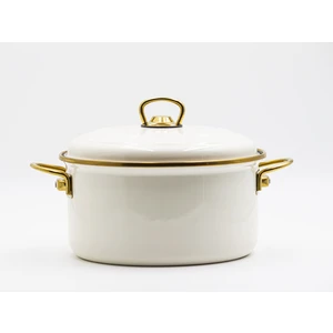 22cm Krem Emaye Deri̇n Tencere