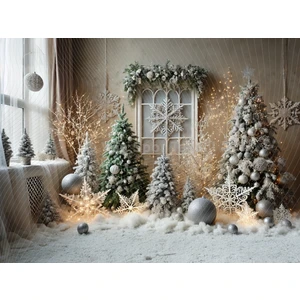 Kış Masalı Yılbaşı Arka Planı - 200X150CM Stüdyo Fonu
