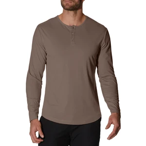 Bisiklet Yaka Uzun Kollu Tşört Düğmeli Patlı Yarım Balıkçı Regular Fit Siyah Tshirt TBU0001