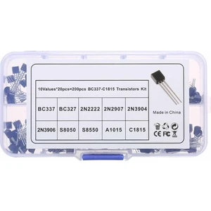 200 Adet Transistör Seti Kutulu 10 Tip Npn Pnp TO-92 BC337 2N2222 2N3904 S8050 C1815 BC327 2N2907 2N3906 S8550 A1015