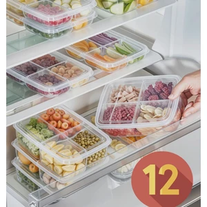 Buzdolabı Saklama Organizer,kendinden Kapaklı,mikrodalga ve Buzluğa UYGUN,400 ml 12 Adet
