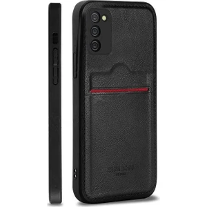 Samsung Galaxy M32 Kartlıklı Rich Boss Lüx Deri Kılıf Siyah