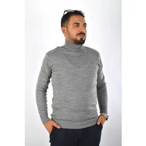 Balıkçı Yaka Basic Gri Triko Kazak