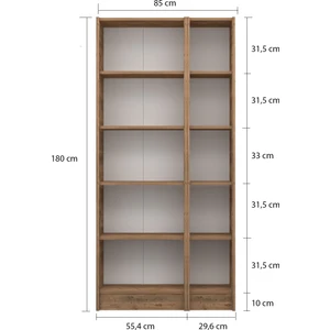 Yeti Mobilya FLAT85 Kitaplık 3 Kapaklı Kütüphane