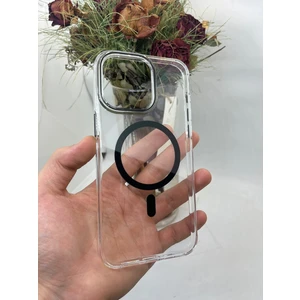 Piyasa Sepeti Apple iPhone 14 Pro Max Şeffaf Mika Siyah Magsafe Kılıf