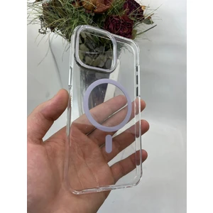 Piyasa Sepeti Apple iPhone 14 Pro Şeffaf Mika Lila Magsafe Kılıf