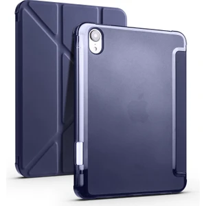 iPad Mini 7. Nesil 2024 Uyumlu Kapaklı Kılıf Kalem Bölmeli Tri Fold Standlı Uyku Modlu Akıllı Kapak