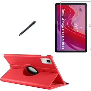 Lenovo Tab M11 TB-330FU Uyumlu Kılıf Dönebilen Standlı Tablet Kılıfı + Ekran Koruyucu + Kalem