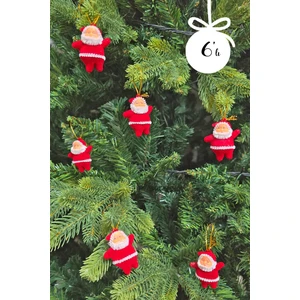 Neol Baba Yılbaşı Ağacı Süsleri 6lı 5 Cm Noel Baba Çam Ağacı Süsü Kırmızı 6lı Paket