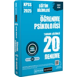 Pegem Akademi Yayıncılık 2025 KPSS Eğitim Bilimleri Öğrenme Psikolojisi Tamamı Çözümlü 20 Deneme