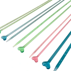 Örgü Şiş Seti 5' Li Kalpli Plastik 35 cm | 3 - 3,5 - 4 - 5 - 6