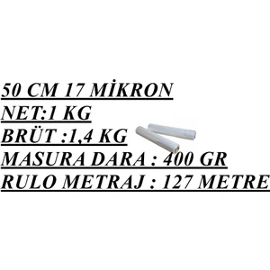 50 cm 17 Mikron El Tipi Streç Film (net 1 kg )