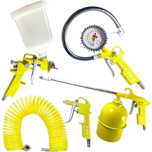 B.H.D TOOLS 5li Havalı Set Boya Tabancası Mazot Tabancası Hava Şişirme Lastik Şişirme ve Esnek Hortum