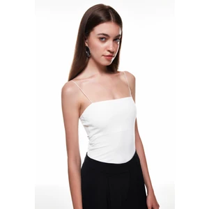 Ince Askılı Bodysuit Ekru