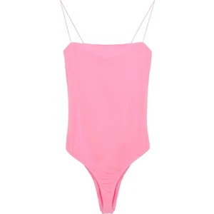 Ince Askılı Bodysuit Pembe