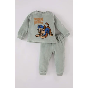 Erkek Bebek Paw Patrol Pijama Takımı Uzun Kollu Velur Üst Beli Lastikli Alt D8656A524WN