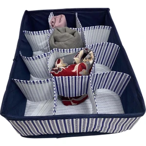 12 Bölmeli Çekmece Içi Düzenleyici Çok Amaçlı Pratik Çorap Kravat Eşarp Organizer Kartonlu Kutu Nurteks