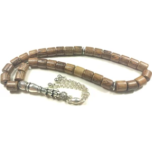 İskeçe Tesbih Şevket Alkan Usta Eseri Kuru Torna El Cilalı Venge Ağacı Sertifikalı 6018