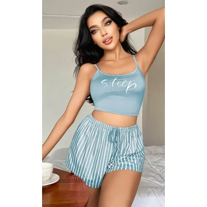 Mishka Homewears Kadın Sleep Mavi Şortlu Pijama Takımı