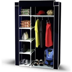 Dzgn Home Tek Yandan Raflı Pvc Plastik Bez Dolap Gardrop Gardırop