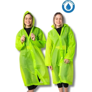 By Marine Kadın Erkek Yağmurluk Kapüşonlu Çıtçıtlı Eva Yeşil Yağmurluk BYMMRC881R12