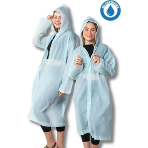 By Marine Kadın Erkek Yağmurluk Kapüşonlu Çıtçıtlı Eva Su Yeşili Yağmurluk BYMMRC881R10