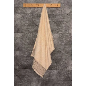 Bambu Kabartma Bordürlü Banyo Havlusu - Ekstra Yumuşak & Güçlü Su Emici - 70X140 cm - Kapuçino