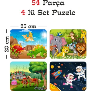 Gift Plus 54 Parça Ahşap Eğitici Yapboz Puzzle Seti (Set 6)