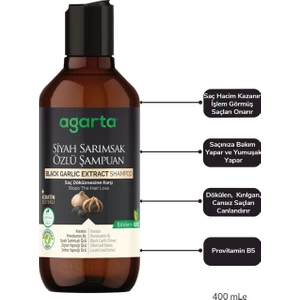 Doğal Siyah Sarımsaklı Şampuan 400 ml x 3 Adet
