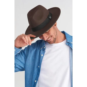 Erkek Büyük Beden 60CM Kahve Fedora Şapka