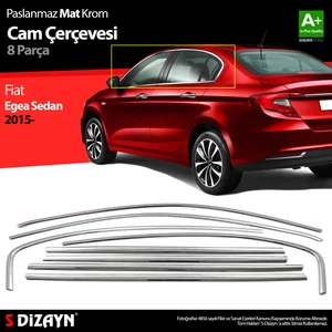 Fiat Egea Sd Krom Cam Çerçevesi 8 Prç. 2015 Üzeri Mat Krom