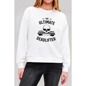 CU Collection Sporcu Kuru Kafa Baskılı Beyaz Unisex Kadın Erkek Pamuklu Sweatshirt CU364
