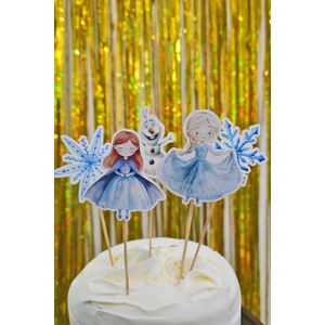 Elsa Tema Kürdan Süsleri Cupcake Süsleri Elsa Frozen Konsept Lüks Büyük Boy 10LU Paket
