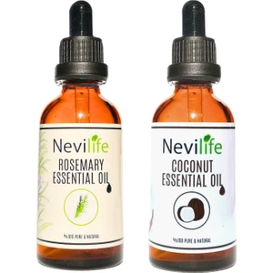Doğal Biberiye Yağı ve Hindistan Cevizi Yağı 20 ml Güçlü Saç ve Cilt Bakımı İkili Set