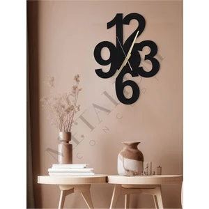 Metalium Concept Dekoratif Sessiz Siyah Metal Duvar Saati 45X45CM