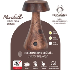 Morchella Şarjlı Wenge Mantar Masa Lambası
