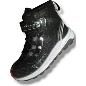 Kız Çocuk Yarım Bot Su Geçirmez Parlak Simli Cırt Cırtlı Termal Bot