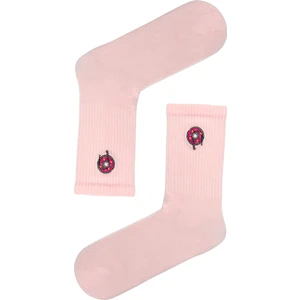 Carnaval Socks Nakışlı Donut Desenli Pembe Çorap