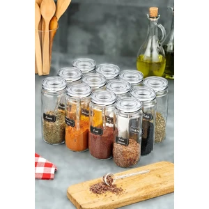 Fbz Home 12 Adet Origami Kaşık ve 12 Adet 500 ml Sızdırmaz Baharatlık Seti - Etiketli