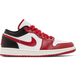 Air Jordan 1 Low Reverse Leather Sneaker Unisex Hakiki Deri Günlük Spor Ayakkabı Beyaz Kırmızı Siyah