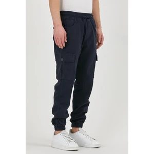 Erkek Esnek Beli Ve Paçası Lastikli Kargo Cepli Lacivert Jogger Pantolon