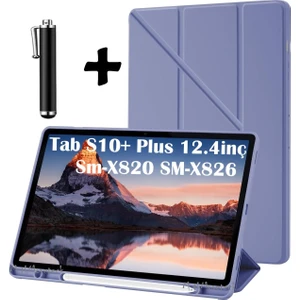 M.tk moveteck Samsung Galaxy Tab S10+ Plus 12.4 Kılıf Kalem Bölmeli Akıllı Uyku Modlu Arka Standlı Yumuşak Silikon