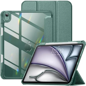 M.tk moveteck Ipad Air 11 10.9 Air 4 5 6 2024 Kılıf Magnetik Pen Charge Kalem Bölmeli Akıllı Uyku Modlu Ayrılan Şeffaf Arka Kapak