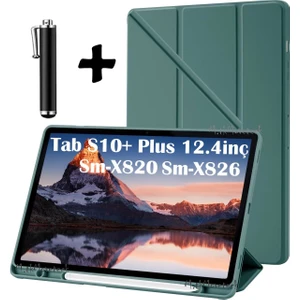 M.tk moveteck Samsung Galaxy Tab S10+ Plus 12.4 Kılıf Kalem Bölmeli Akıllı Uyku Modlu Arka Standlı Yumuşak Silikon