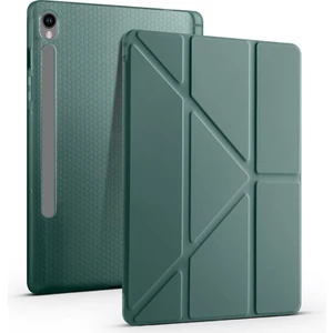 Samsung Galaxy Tab S10 Plus 12.4 Kılıf Yatay ve Dikey Standlı Uyku Modlu Kalemlikli Trifold Arkası Soft Silikon Smart Kılıf