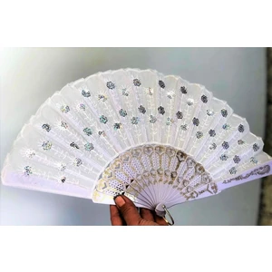 - Gelin Kızın Bohçasına Özel Kumaş Beyaz Yelpaze