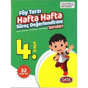 Data Yayınları 4.sınıf Föy Tarzı Hafta Hafta Süreç Değerlendirme Soruları (32 Hafta)