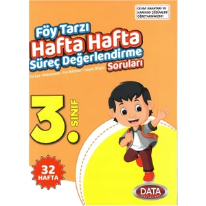 Data Yayınları 3.sınıf Föy Tarzı Hafta Hafta Süreç Değerlendirme Soruları (32 Hafta)