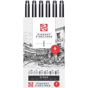 Pigment Fineliner 6 Lı Kalem Seti Siyah Teknik Çizim Kalemleri