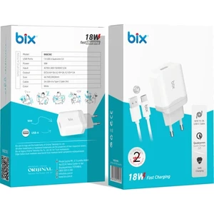 BX-QC30C Samsung, Xiaomi, Huawei Uyumlu 18W Hızlı Qualcoom 3.0 Şarj Adaptörü & Type-C Kablo